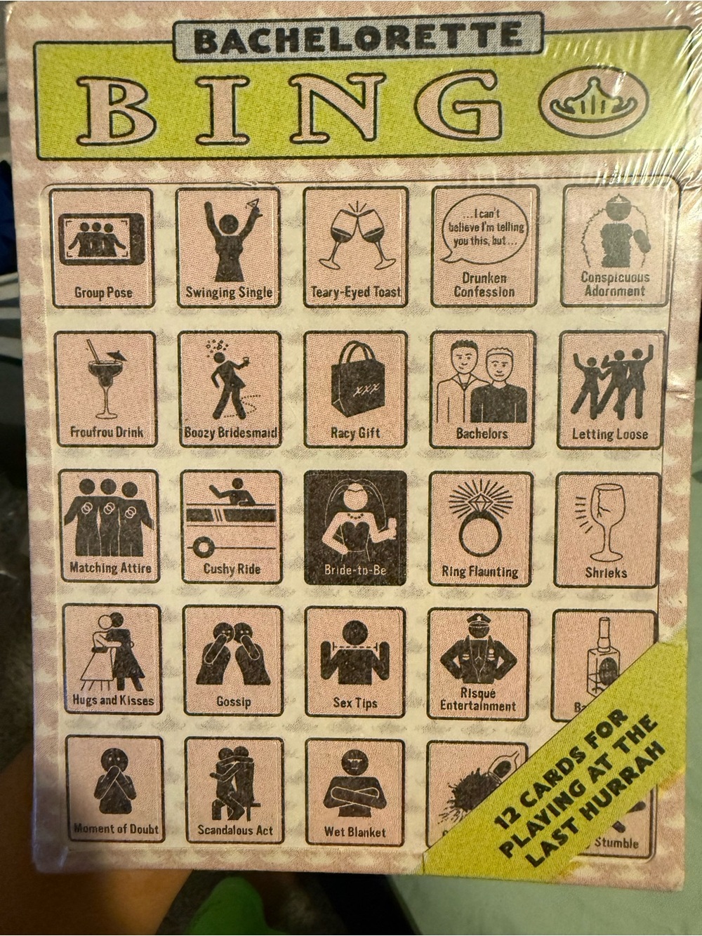 Bachelorette Bingo Game - Yellow and Pink